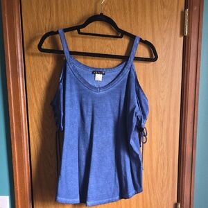 VENUS Blue Tie Front Camisole
